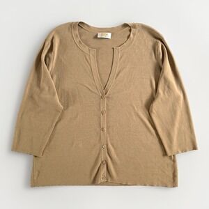 Talbots Slinky Knit Button Cardigan Sweater Size XL Petite Old Money Minimalist